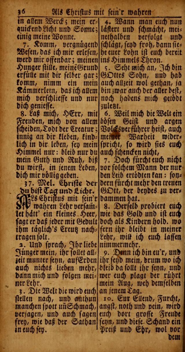 Das Kleine Davidische Psalterspiel der Kinder Zions von alten und neuen auserlesenen Geistes-Gesängen allen wahren heyls-begierigen Säuglingen der Weisheit, insonderheit aber denen Gemeinden des Herrn page 36