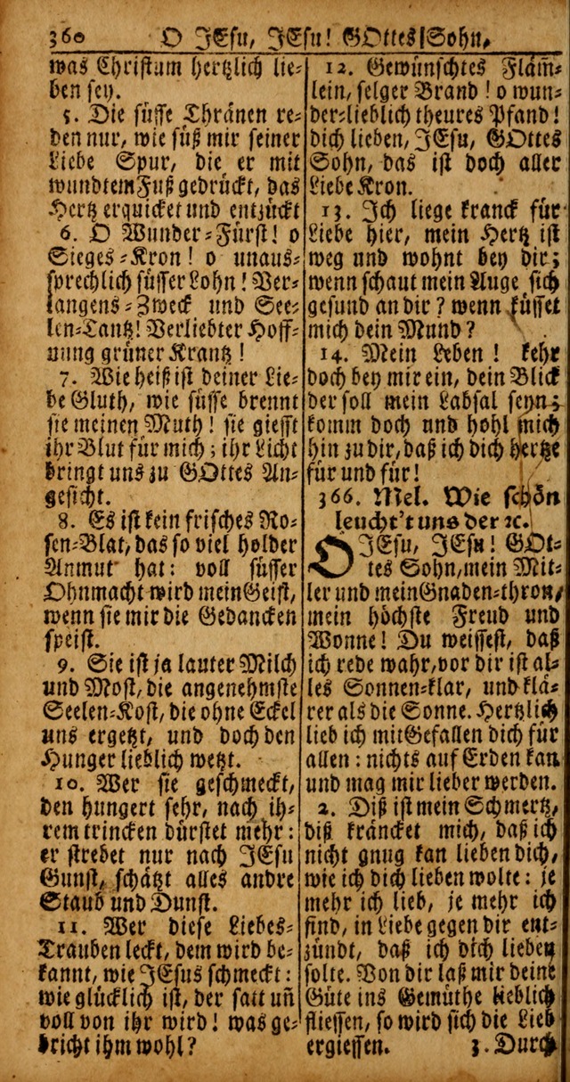 Das Kleine Davidische Psalterspiel der Kinder Zions von alten und neuen auserlesenen Geistes-Gesängen allen wahren heyls-begierigen Säuglingen der Weisheit, insonderheit aber denen Gemeinden des Herrn page 360