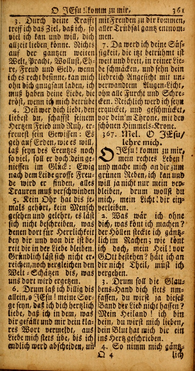 Das Kleine Davidische Psalterspiel der Kinder Zions von alten und neuen auserlesenen Geistes-Gesängen allen wahren heyls-begierigen Säuglingen der Weisheit, insonderheit aber denen Gemeinden des Herrn page 361