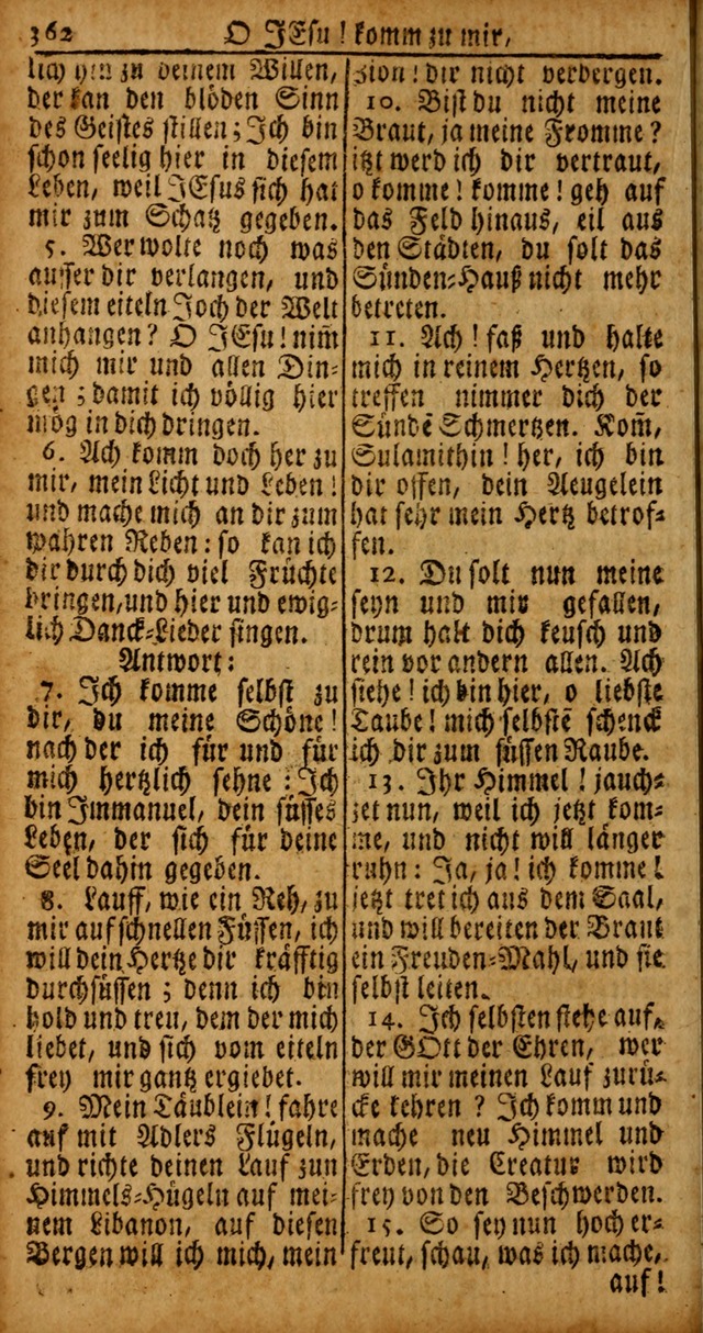 Das Kleine Davidische Psalterspiel der Kinder Zions von alten und neuen auserlesenen Geistes-Gesängen allen wahren heyls-begierigen Säuglingen der Weisheit, insonderheit aber denen Gemeinden des Herrn page 362