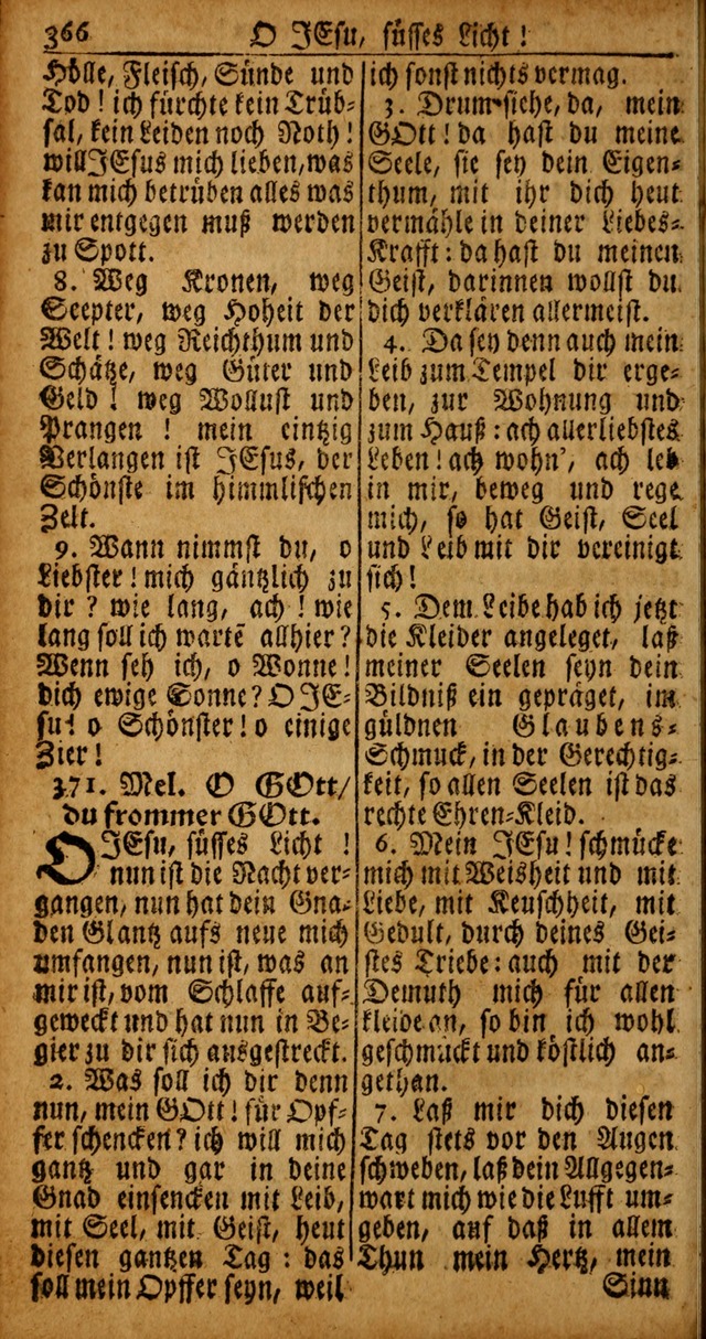 Das Kleine Davidische Psalterspiel der Kinder Zions von alten und neuen auserlesenen Geistes-Gesängen allen wahren heyls-begierigen Säuglingen der Weisheit, insonderheit aber denen Gemeinden des Herrn page 366