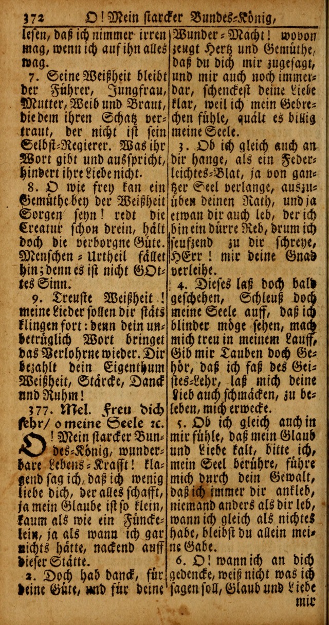 Das Kleine Davidische Psalterspiel der Kinder Zions von alten und neuen auserlesenen Geistes-Gesängen allen wahren heyls-begierigen Säuglingen der Weisheit, insonderheit aber denen Gemeinden des Herrn page 372