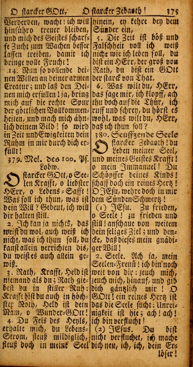 Das Kleine Davidische Psalterspiel der Kinder Zions von alten und neuen auserlesenen Geistes-Gesängen allen wahren heyls-begierigen Säuglingen der Weisheit, insonderheit aber denen Gemeinden des Herrn page 375