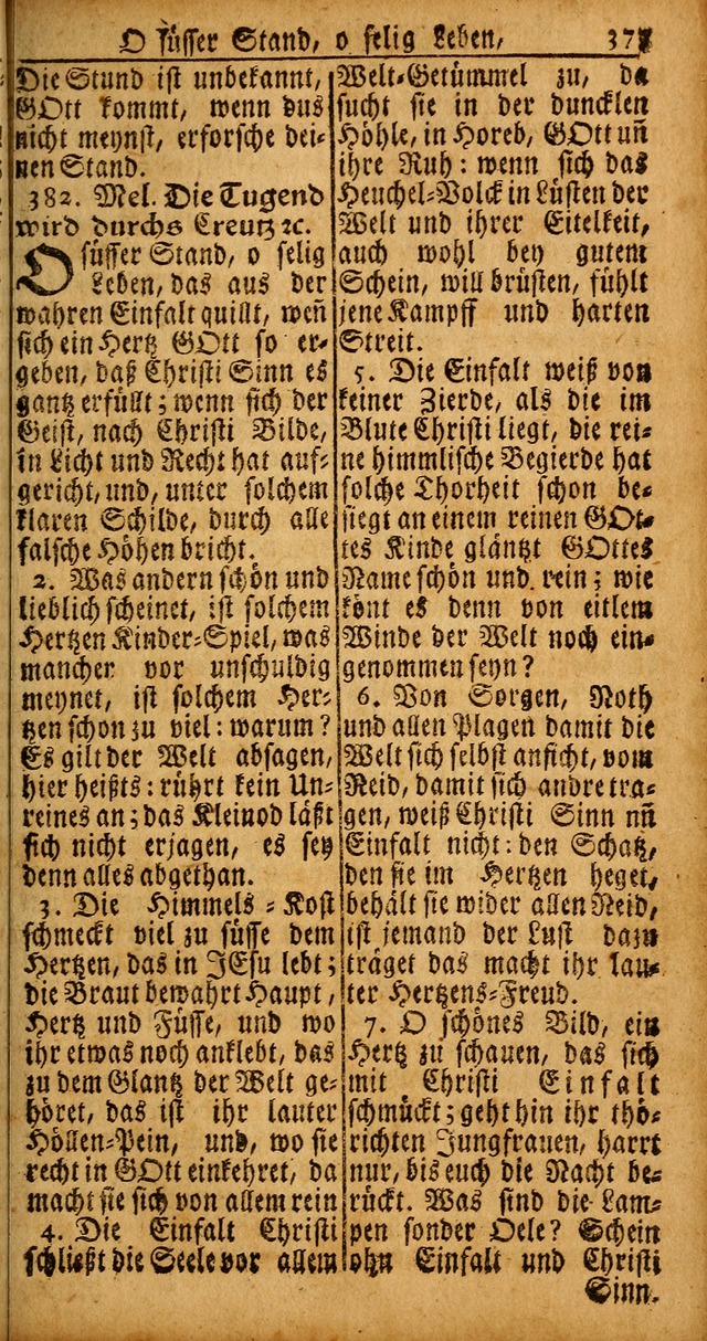 Das Kleine Davidische Psalterspiel der Kinder Zions von alten und neuen auserlesenen Geistes-Gesängen allen wahren heyls-begierigen Säuglingen der Weisheit, insonderheit aber denen Gemeinden des Herrn page 377