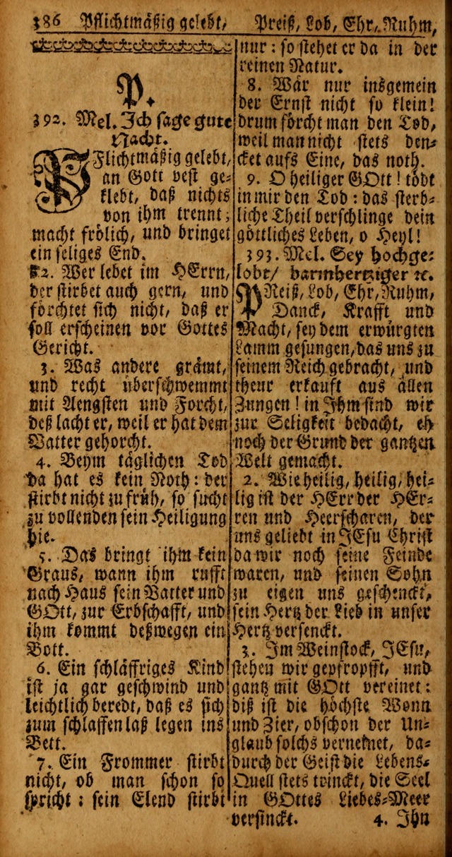 Das Kleine Davidische Psalterspiel der Kinder Zions von alten und neuen auserlesenen Geistes-Gesängen allen wahren heyls-begierigen Säuglingen der Weisheit, insonderheit aber denen Gemeinden des Herrn page 386