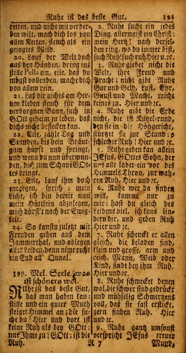 Das Kleine Davidische Psalterspiel der Kinder Zions von alten und neuen auserlesenen Geistes-Gesängen allen wahren heyls-begierigen Säuglingen der Weisheit, insonderheit aber denen Gemeinden des Herrn page 391