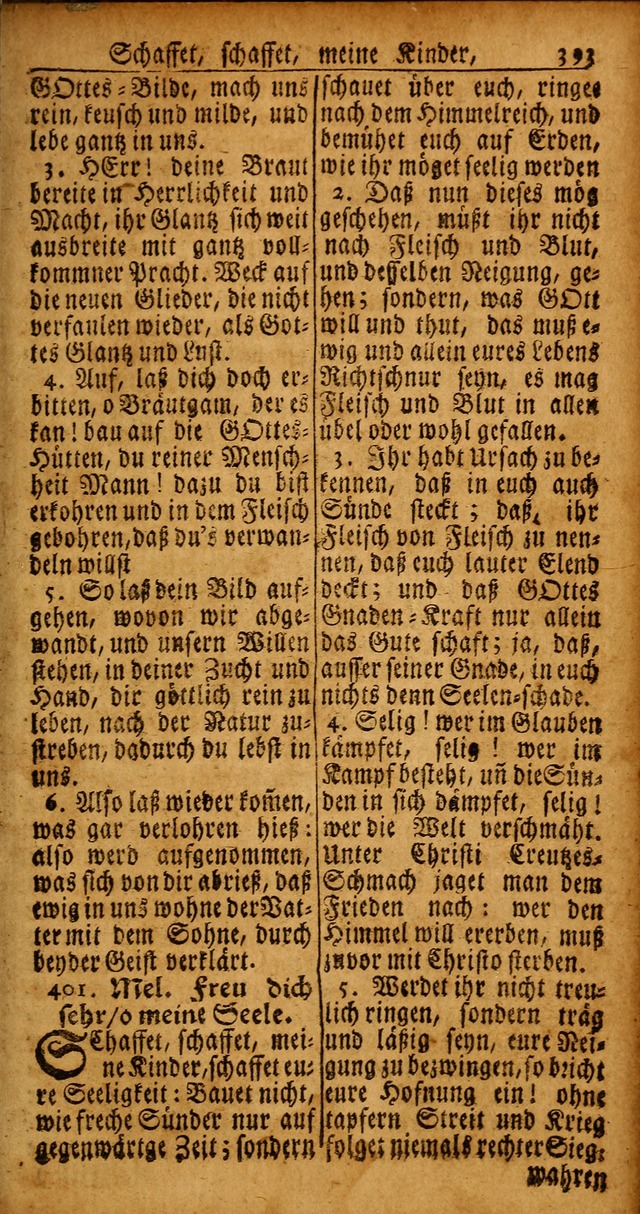 Das Kleine Davidische Psalterspiel der Kinder Zions von alten und neuen auserlesenen Geistes-Gesängen allen wahren heyls-begierigen Säuglingen der Weisheit, insonderheit aber denen Gemeinden des Herrn page 393