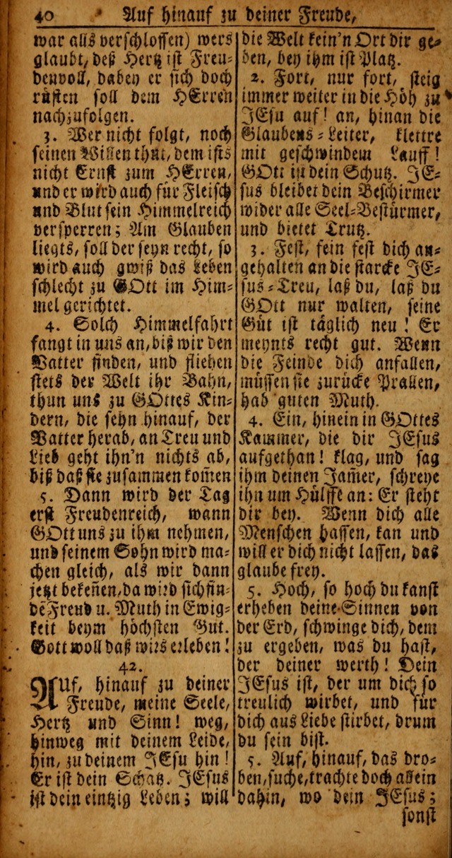 Das Kleine Davidische Psalterspiel der Kinder Zions von alten und neuen auserlesenen Geistes-Gesängen allen wahren heyls-begierigen Säuglingen der Weisheit, insonderheit aber denen Gemeinden des Herrn page 40