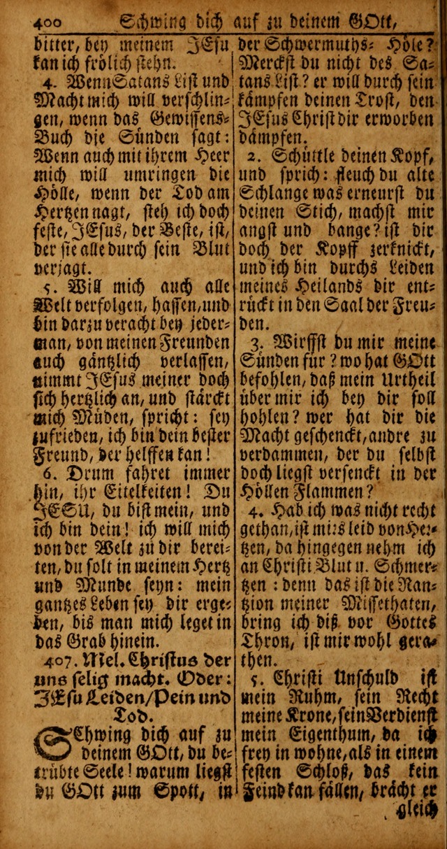 Das Kleine Davidische Psalterspiel der Kinder Zions von alten und neuen auserlesenen Geistes-Gesängen allen wahren heyls-begierigen Säuglingen der Weisheit, insonderheit aber denen Gemeinden des Herrn page 400