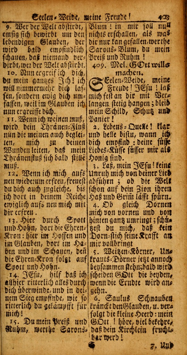 Das Kleine Davidische Psalterspiel der Kinder Zions von alten und neuen auserlesenen Geistes-Gesängen allen wahren heyls-begierigen Säuglingen der Weisheit, insonderheit aber denen Gemeinden des Herrn page 403