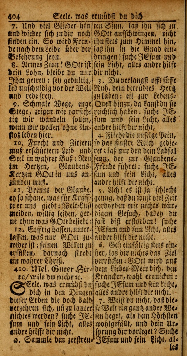 Das Kleine Davidische Psalterspiel der Kinder Zions von alten und neuen auserlesenen Geistes-Gesängen allen wahren heyls-begierigen Säuglingen der Weisheit, insonderheit aber denen Gemeinden des Herrn page 404