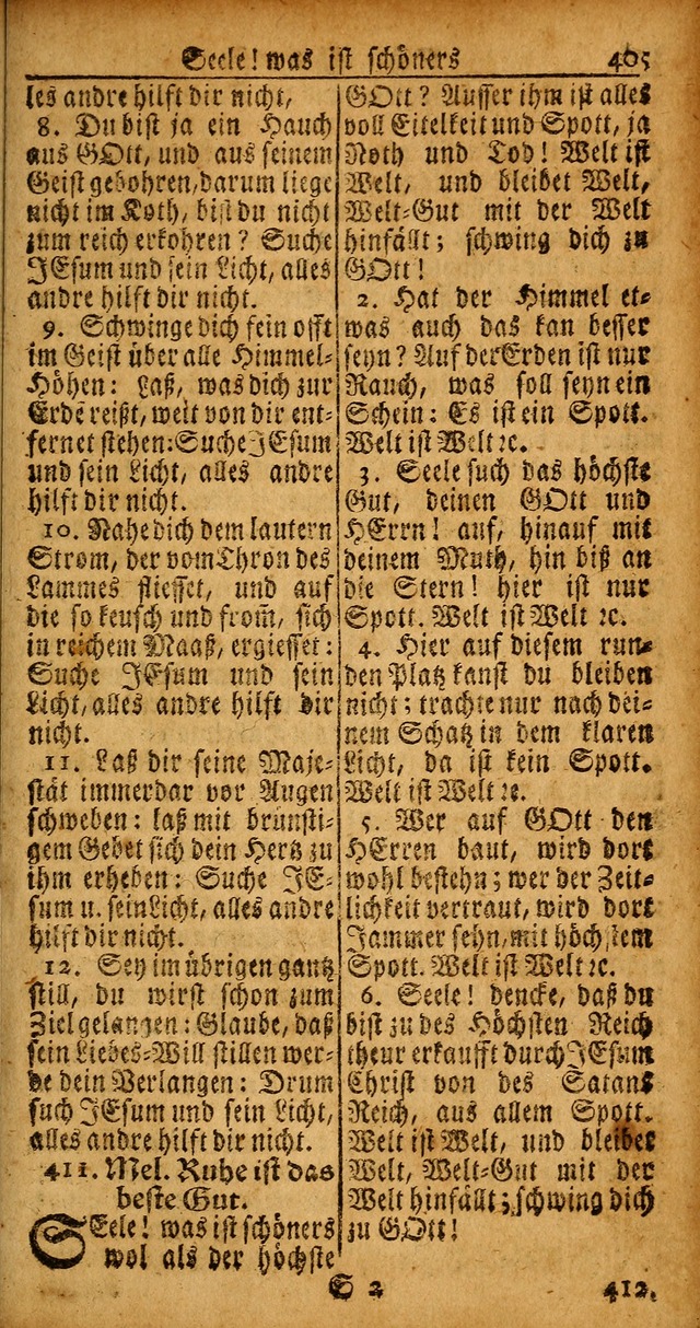 Das Kleine Davidische Psalterspiel der Kinder Zions von alten und neuen auserlesenen Geistes-Gesängen allen wahren heyls-begierigen Säuglingen der Weisheit, insonderheit aber denen Gemeinden des Herrn page 405