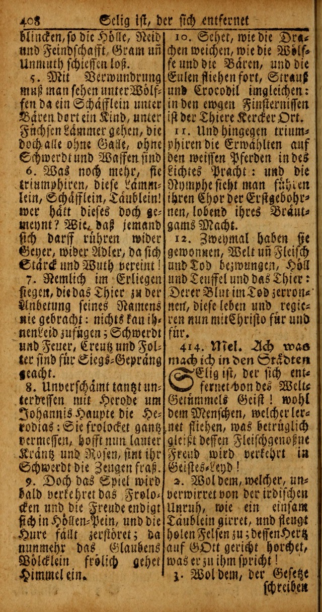 Das Kleine Davidische Psalterspiel der Kinder Zions von alten und neuen auserlesenen Geistes-Gesängen allen wahren heyls-begierigen Säuglingen der Weisheit, insonderheit aber denen Gemeinden des Herrn page 408