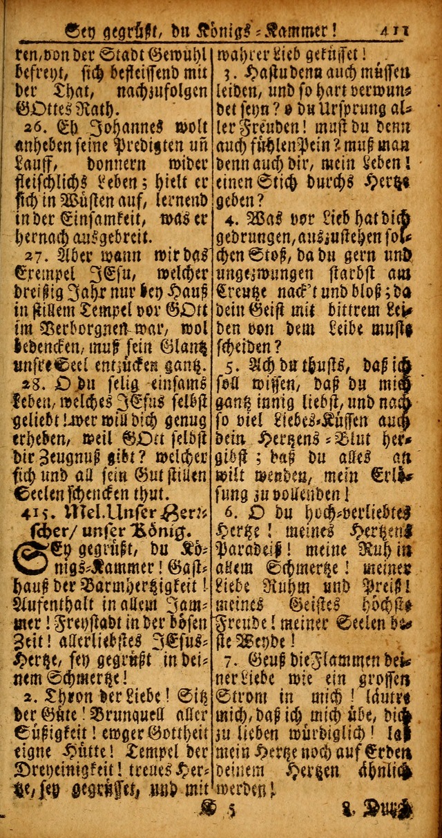 Das Kleine Davidische Psalterspiel der Kinder Zions von alten und neuen auserlesenen Geistes-Gesängen allen wahren heyls-begierigen Säuglingen der Weisheit, insonderheit aber denen Gemeinden des Herrn page 411