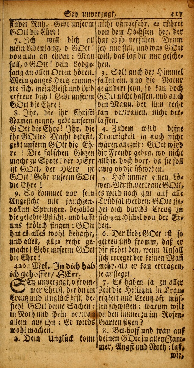 Das Kleine Davidische Psalterspiel der Kinder Zions von alten und neuen auserlesenen Geistes-Gesängen allen wahren heyls-begierigen Säuglingen der Weisheit, insonderheit aber denen Gemeinden des Herrn page 417