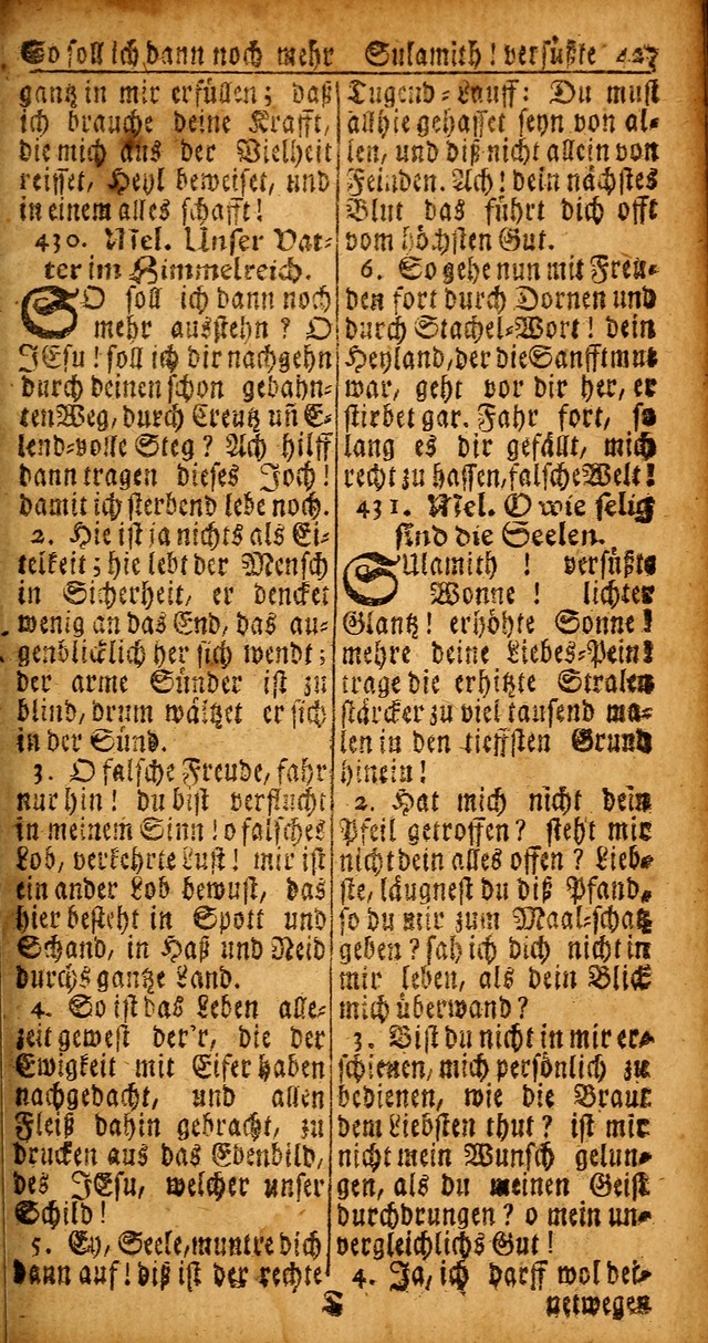 Das Kleine Davidische Psalterspiel der Kinder Zions von alten und neuen auserlesenen Geistes-Gesängen allen wahren heyls-begierigen Säuglingen der Weisheit, insonderheit aber denen Gemeinden des Herrn page 427