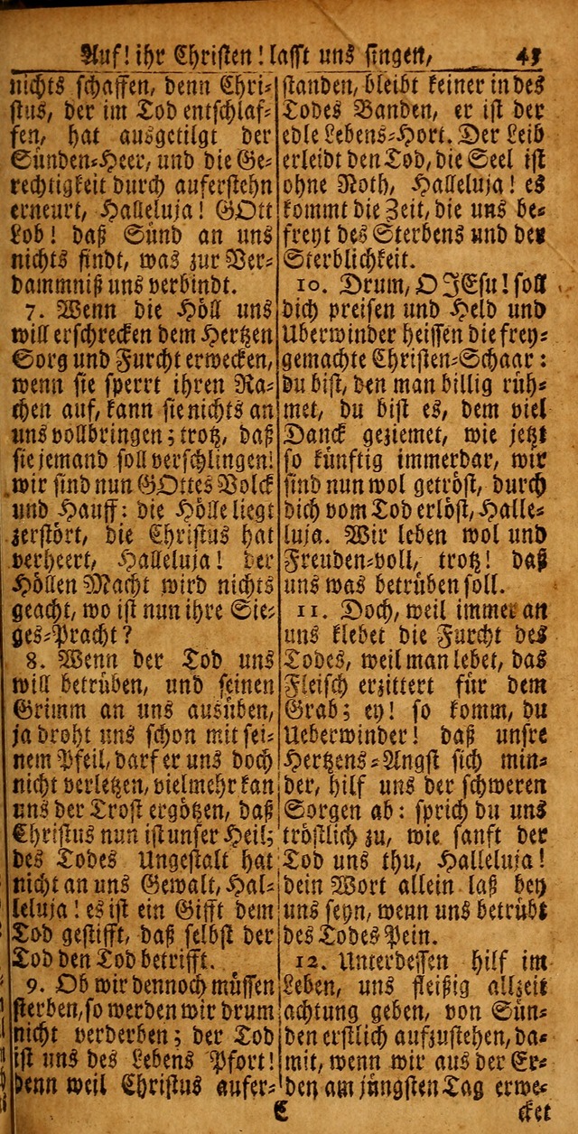 Das Kleine Davidische Psalterspiel der Kinder Zions von alten und neuen auserlesenen Geistes-Gesängen allen wahren heyls-begierigen Säuglingen der Weisheit, insonderheit aber denen Gemeinden des Herrn page 43