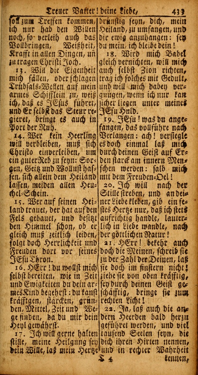 Das Kleine Davidische Psalterspiel der Kinder Zions von alten und neuen auserlesenen Geistes-Gesängen allen wahren heyls-begierigen Säuglingen der Weisheit, insonderheit aber denen Gemeinden des Herrn page 433