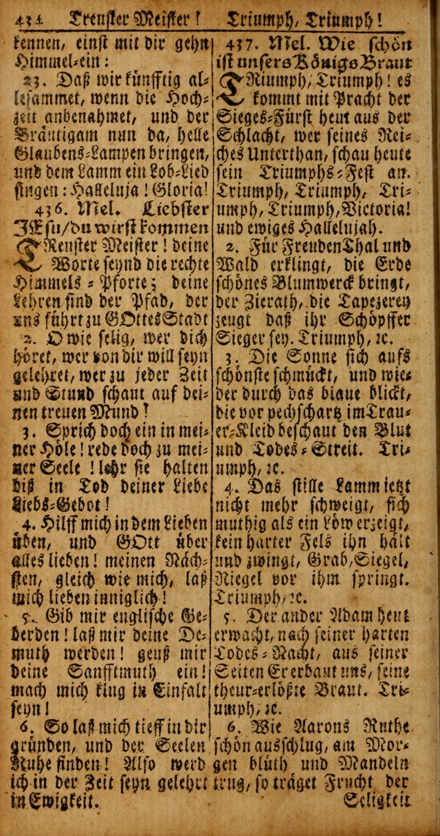 Das Kleine Davidische Psalterspiel der Kinder Zions von alten und neuen auserlesenen Geistes-Gesängen allen wahren heyls-begierigen Säuglingen der Weisheit, insonderheit aber denen Gemeinden des Herrn page 434