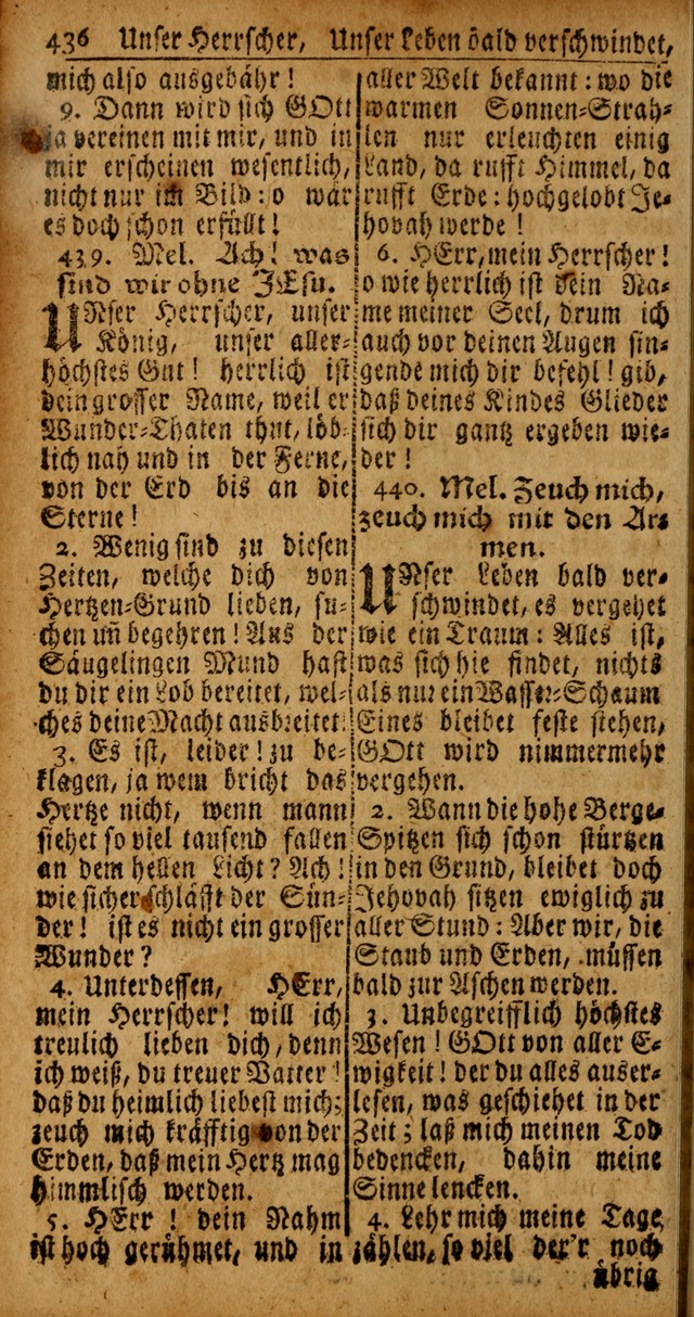 Das Kleine Davidische Psalterspiel der Kinder Zions von alten und neuen auserlesenen Geistes-Gesängen allen wahren heyls-begierigen Säuglingen der Weisheit, insonderheit aber denen Gemeinden des Herrn page 436