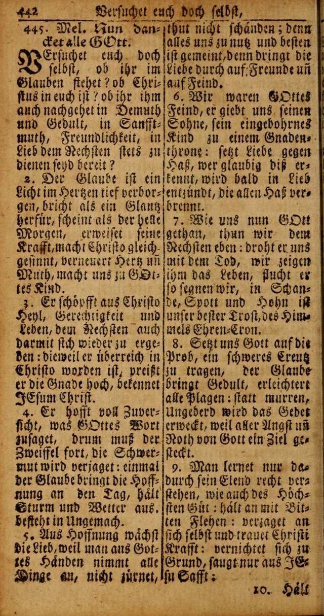 Das Kleine Davidische Psalterspiel der Kinder Zions von alten und neuen auserlesenen Geistes-Gesängen allen wahren heyls-begierigen Säuglingen der Weisheit, insonderheit aber denen Gemeinden des Herrn page 442