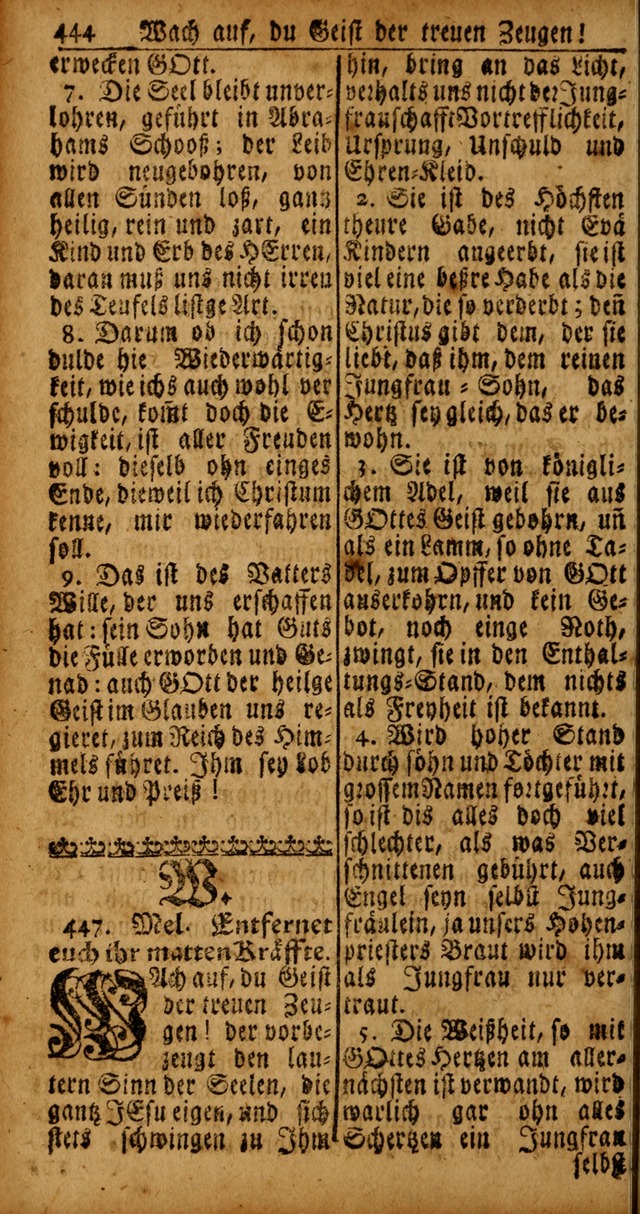 Das Kleine Davidische Psalterspiel der Kinder Zions von alten und neuen auserlesenen Geistes-Gesängen allen wahren heyls-begierigen Säuglingen der Weisheit, insonderheit aber denen Gemeinden des Herrn page 444