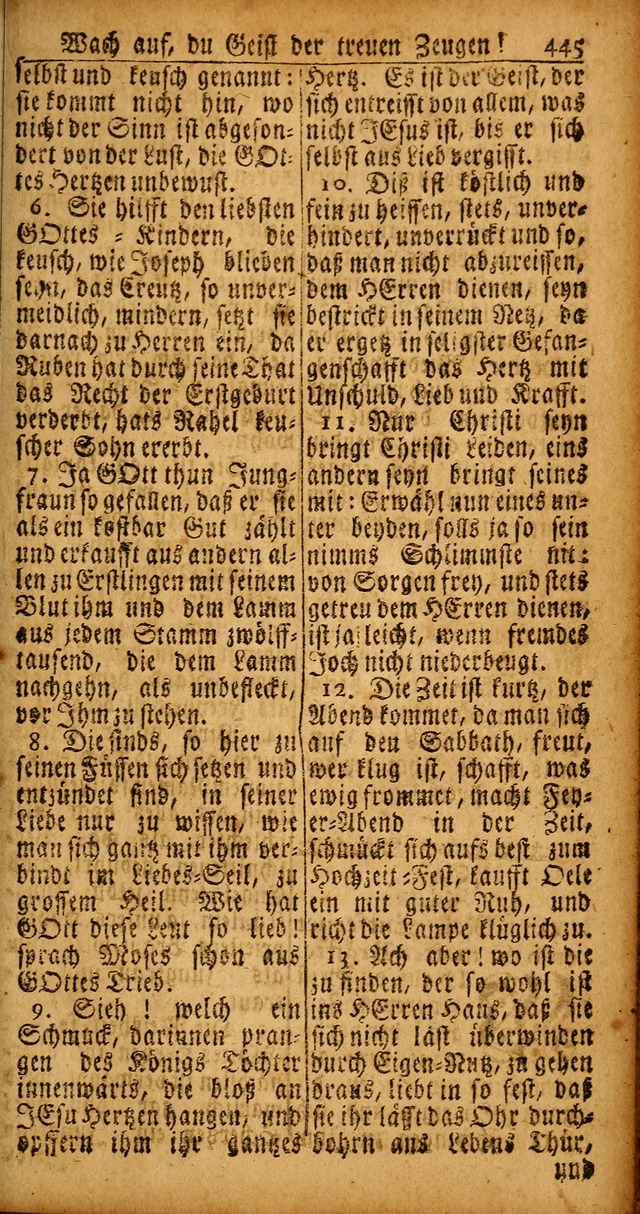 Das Kleine Davidische Psalterspiel der Kinder Zions von alten und neuen auserlesenen Geistes-Gesängen allen wahren heyls-begierigen Säuglingen der Weisheit, insonderheit aber denen Gemeinden des Herrn page 445