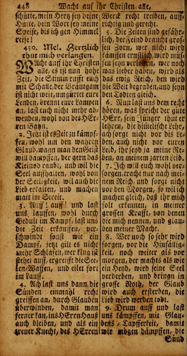 Das Kleine Davidische Psalterspiel der Kinder Zions von alten und neuen auserlesenen Geistes-Gesängen allen wahren heyls-begierigen Säuglingen der Weisheit, insonderheit aber denen Gemeinden des Herrn page 448