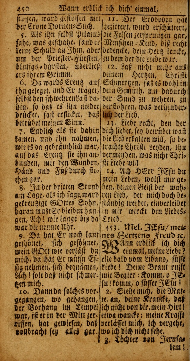 Das Kleine Davidische Psalterspiel der Kinder Zions von alten und neuen auserlesenen Geistes-Gesängen allen wahren heyls-begierigen Säuglingen der Weisheit, insonderheit aber denen Gemeinden des Herrn page 450