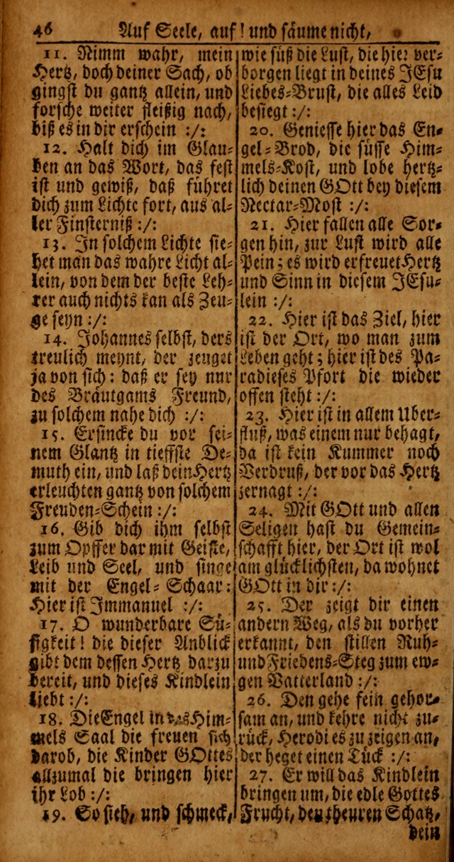 Das Kleine Davidische Psalterspiel der Kinder Zions von alten und neuen auserlesenen Geistes-Gesängen allen wahren heyls-begierigen Säuglingen der Weisheit, insonderheit aber denen Gemeinden des Herrn page 46