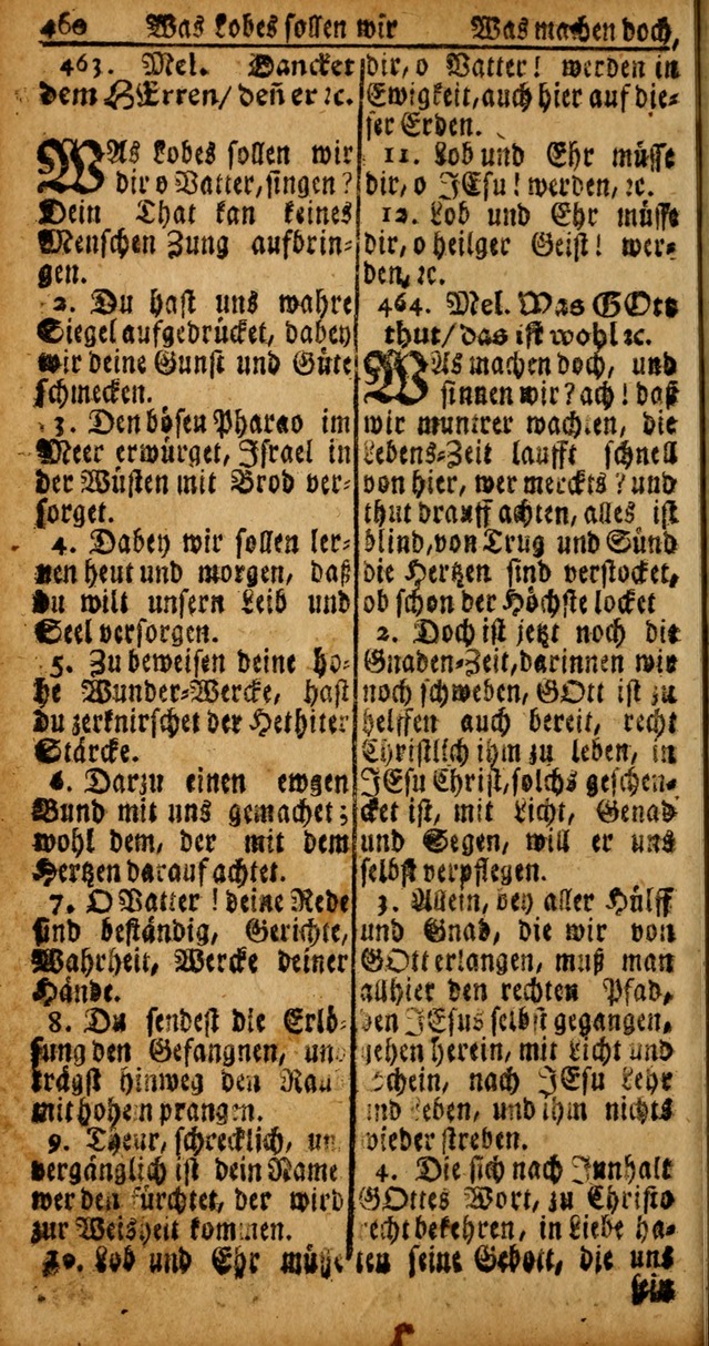 Das Kleine Davidische Psalterspiel der Kinder Zions von alten und neuen auserlesenen Geistes-Gesängen allen wahren heyls-begierigen Säuglingen der Weisheit, insonderheit aber denen Gemeinden des Herrn page 460