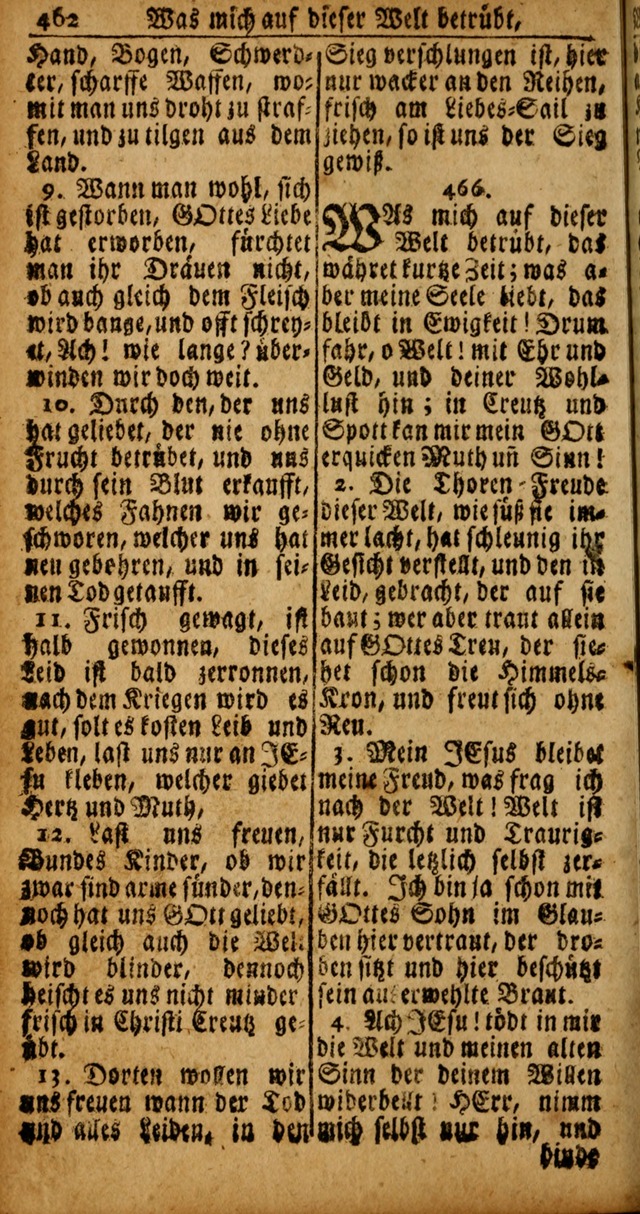 Das Kleine Davidische Psalterspiel der Kinder Zions von alten und neuen auserlesenen Geistes-Gesängen allen wahren heyls-begierigen Säuglingen der Weisheit, insonderheit aber denen Gemeinden des Herrn page 462