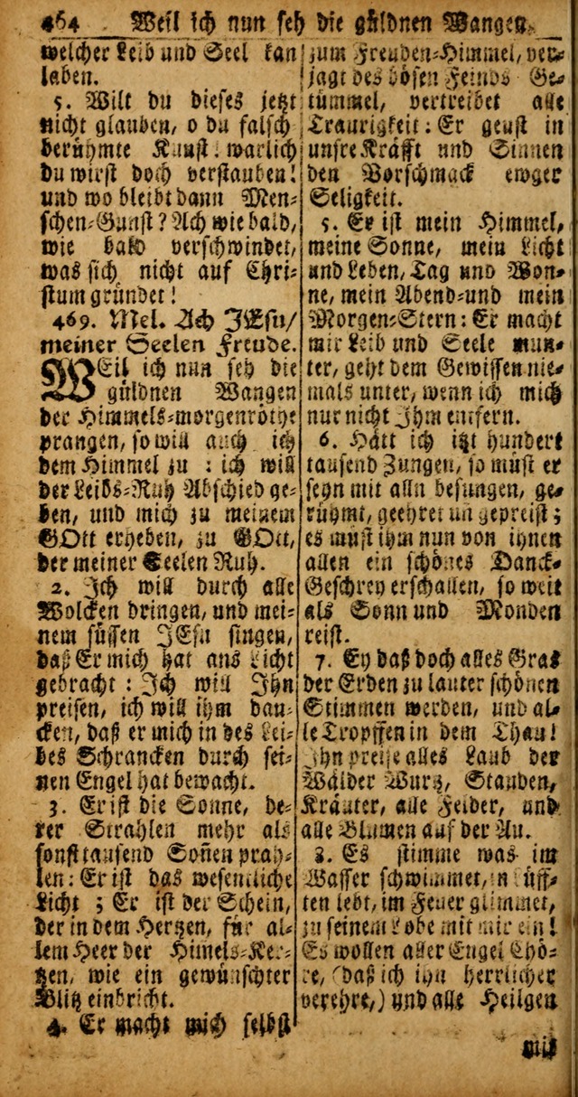 Das Kleine Davidische Psalterspiel der Kinder Zions von alten und neuen auserlesenen Geistes-Gesängen allen wahren heyls-begierigen Säuglingen der Weisheit, insonderheit aber denen Gemeinden des Herrn page 464