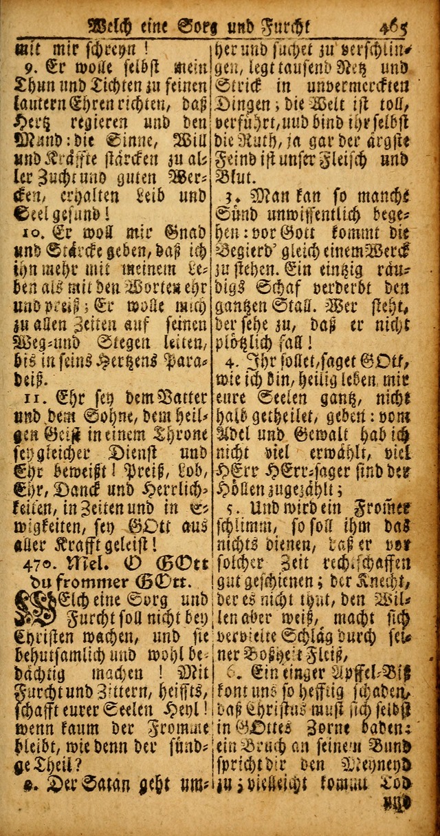 Das Kleine Davidische Psalterspiel der Kinder Zions von alten und neuen auserlesenen Geistes-Gesängen allen wahren heyls-begierigen Säuglingen der Weisheit, insonderheit aber denen Gemeinden des Herrn page 465