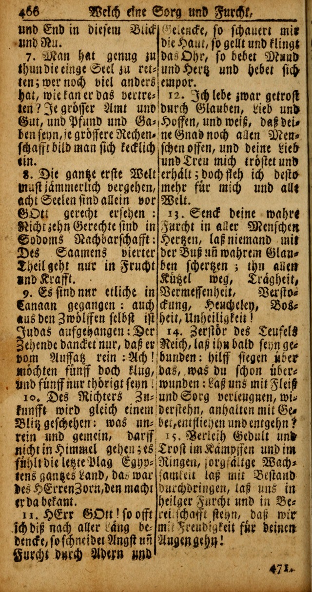 Das Kleine Davidische Psalterspiel der Kinder Zions von alten und neuen auserlesenen Geistes-Gesängen allen wahren heyls-begierigen Säuglingen der Weisheit, insonderheit aber denen Gemeinden des Herrn page 466