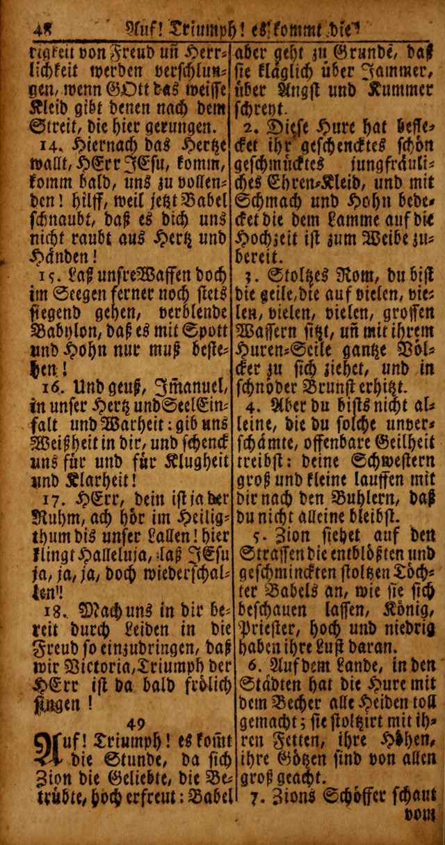 Das Kleine Davidische Psalterspiel der Kinder Zions von alten und neuen auserlesenen Geistes-Gesängen allen wahren heyls-begierigen Säuglingen der Weisheit, insonderheit aber denen Gemeinden des Herrn page 48