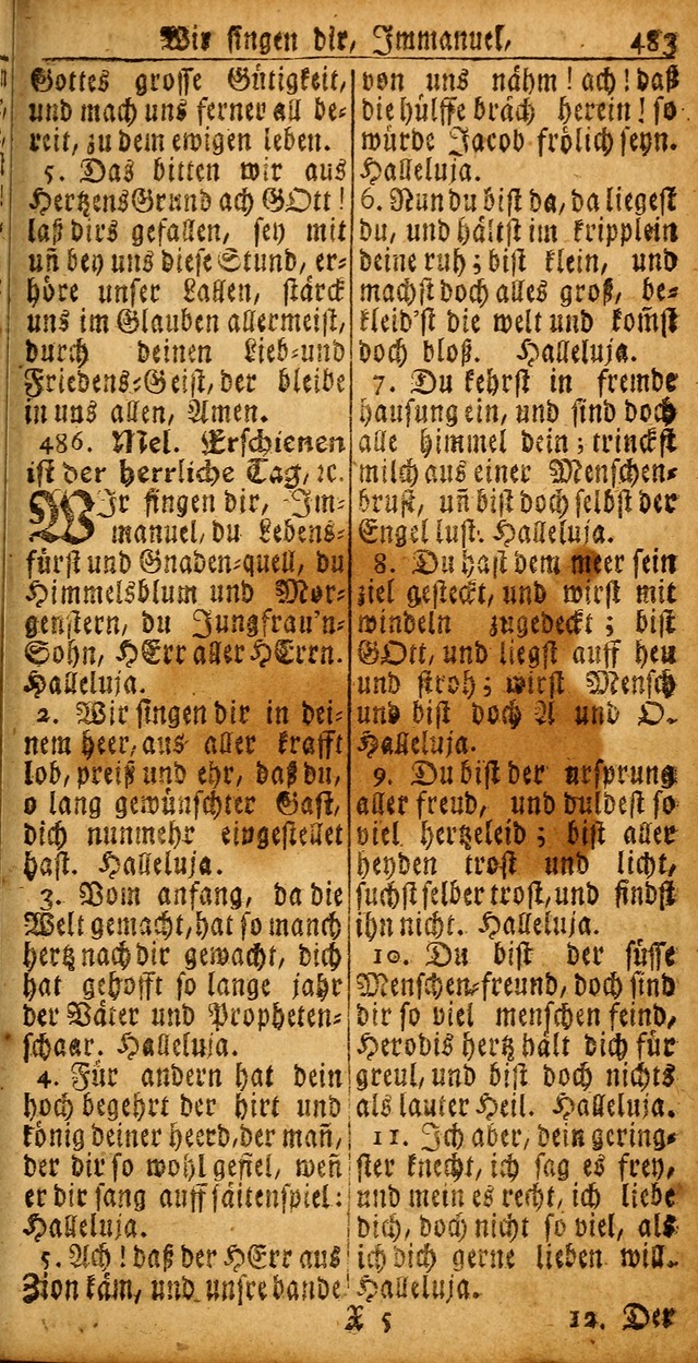 Das Kleine Davidische Psalterspiel der Kinder Zions von alten und neuen auserlesenen Geistes-Gesängen allen wahren heyls-begierigen Säuglingen der Weisheit, insonderheit aber denen Gemeinden des Herrn page 483