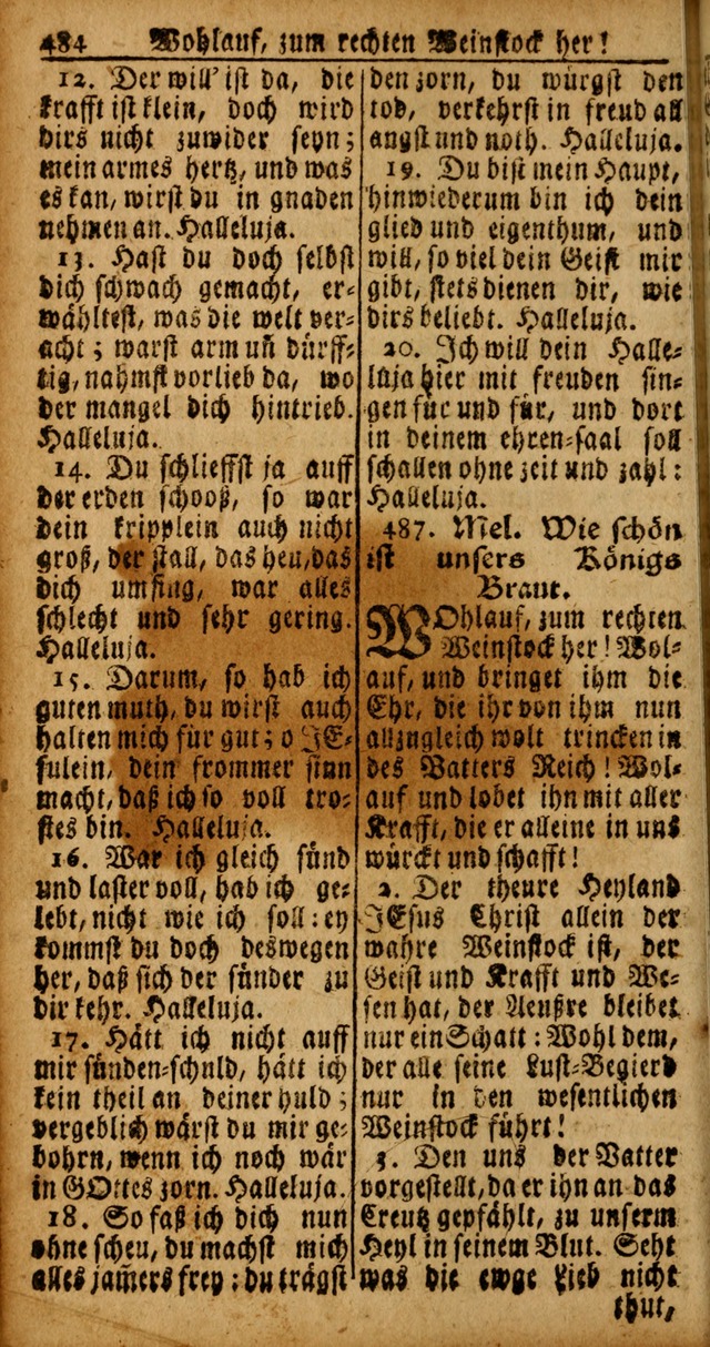 Das Kleine Davidische Psalterspiel der Kinder Zions von alten und neuen auserlesenen Geistes-Gesängen allen wahren heyls-begierigen Säuglingen der Weisheit, insonderheit aber denen Gemeinden des Herrn page 484