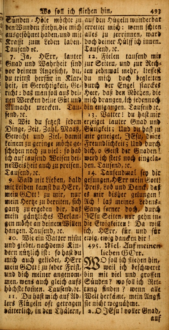 Das Kleine Davidische Psalterspiel der Kinder Zions von alten und neuen auserlesenen Geistes-Gesängen allen wahren heyls-begierigen Säuglingen der Weisheit, insonderheit aber denen Gemeinden des Herrn page 493