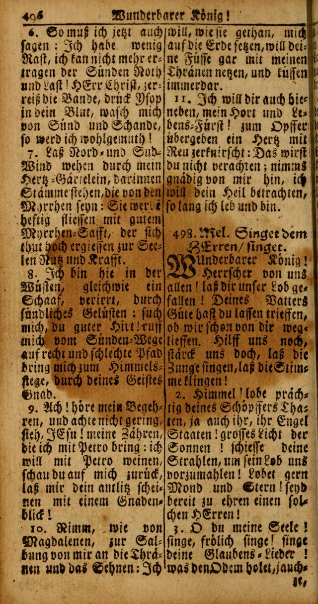 Das Kleine Davidische Psalterspiel der Kinder Zions von alten und neuen auserlesenen Geistes-Gesängen allen wahren heyls-begierigen Säuglingen der Weisheit, insonderheit aber denen Gemeinden des Herrn page 496