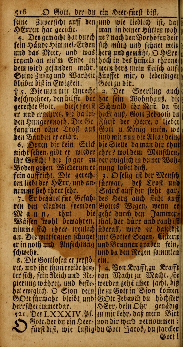 Das Kleine Davidische Psalterspiel der Kinder Zions von alten und neuen auserlesenen Geistes-Gesängen allen wahren heyls-begierigen Säuglingen der Weisheit, insonderheit aber denen Gemeinden des Herrn page 516