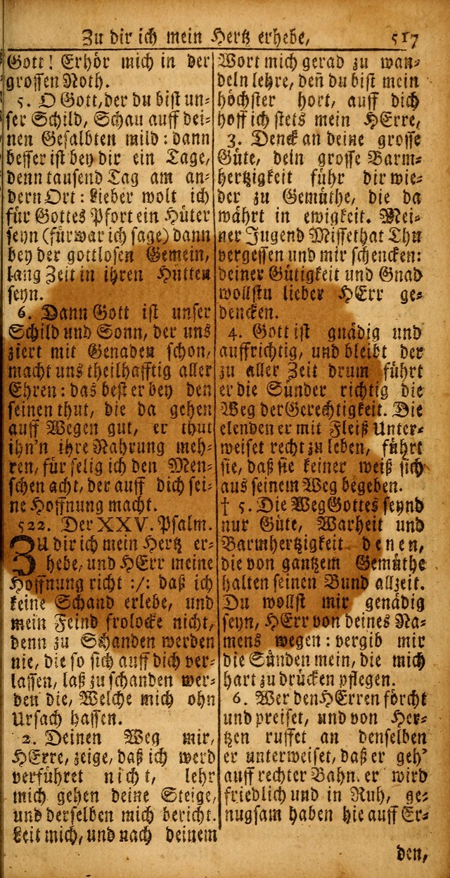 Das Kleine Davidische Psalterspiel der Kinder Zions von alten und neuen auserlesenen Geistes-Gesängen allen wahren heyls-begierigen Säuglingen der Weisheit, insonderheit aber denen Gemeinden des Herrn page 517