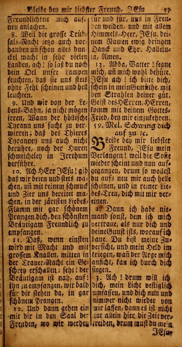 Das Kleine Davidische Psalterspiel der Kinder Zions von alten und neuen auserlesenen Geistes-Gesängen allen wahren heyls-begierigen Säuglingen der Weisheit, insonderheit aber denen Gemeinden des Herrn page 57