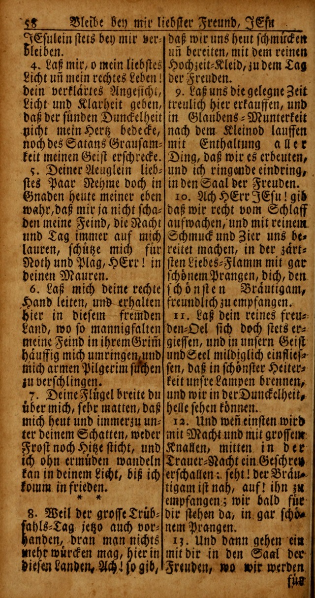 Das Kleine Davidische Psalterspiel der Kinder Zions von alten und neuen auserlesenen Geistes-Gesängen allen wahren heyls-begierigen Säuglingen der Weisheit, insonderheit aber denen Gemeinden des Herrn page 58