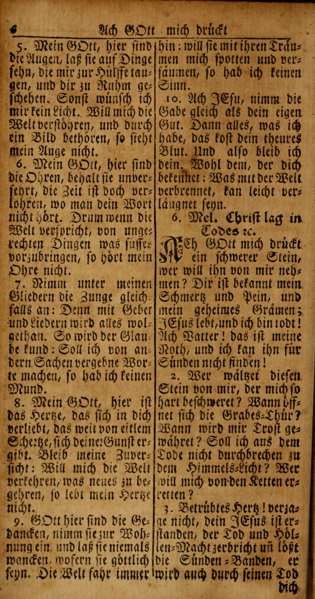 Das Kleine Davidische Psalterspiel der Kinder Zions von alten und neuen auserlesenen Geistes-Gesängen allen wahren heyls-begierigen Säuglingen der Weisheit, insonderheit aber denen Gemeinden des Herrn page 6