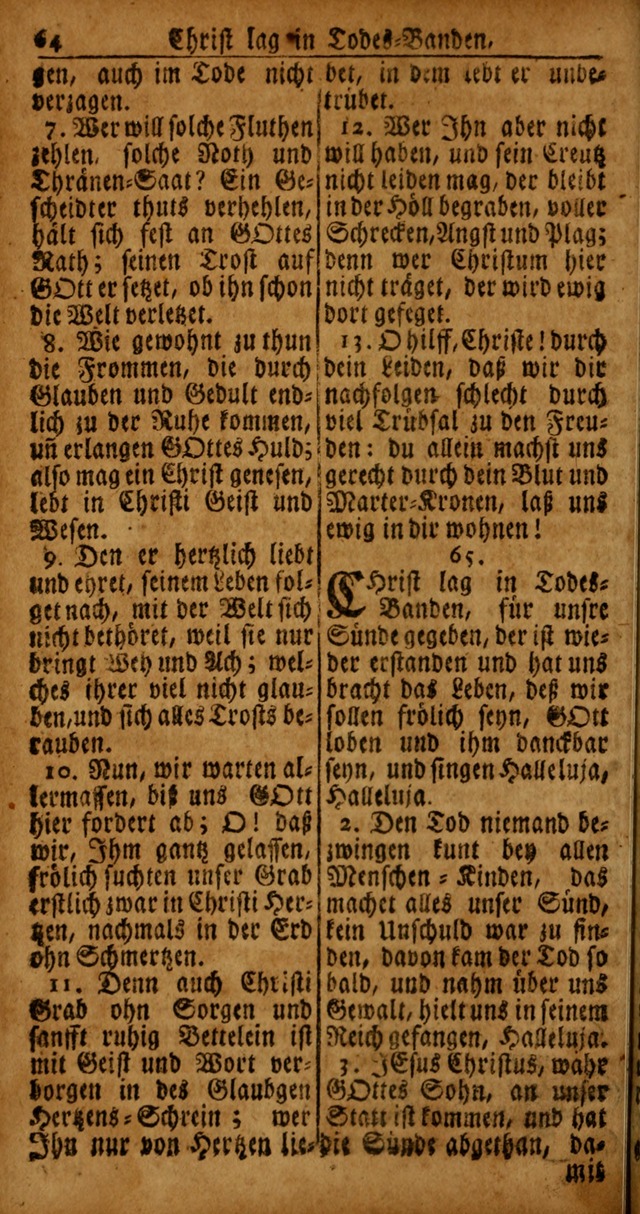 Das Kleine Davidische Psalterspiel der Kinder Zions von alten und neuen auserlesenen Geistes-Gesängen allen wahren heyls-begierigen Säuglingen der Weisheit, insonderheit aber denen Gemeinden des Herrn page 64