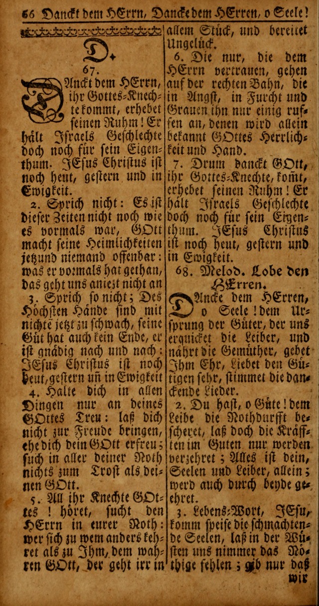 Das Kleine Davidische Psalterspiel der Kinder Zions von alten und neuen auserlesenen Geistes-Gesängen allen wahren heyls-begierigen Säuglingen der Weisheit, insonderheit aber denen Gemeinden des Herrn page 66