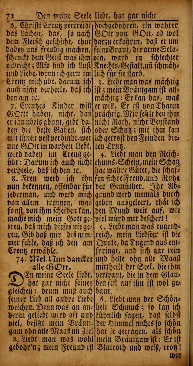 Das Kleine Davidische Psalterspiel der Kinder Zions von alten und neuen auserlesenen Geistes-Gesängen allen wahren heyls-begierigen Säuglingen der Weisheit, insonderheit aber denen Gemeinden des Herrn page 72