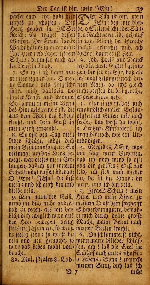 Das Kleine Davidische Psalterspiel der Kinder Zions von alten und neuen auserlesenen Geistes-Gesängen allen wahren heyls-begierigen Säuglingen der Weisheit, insonderheit aber denen Gemeinden des Herrn page 79