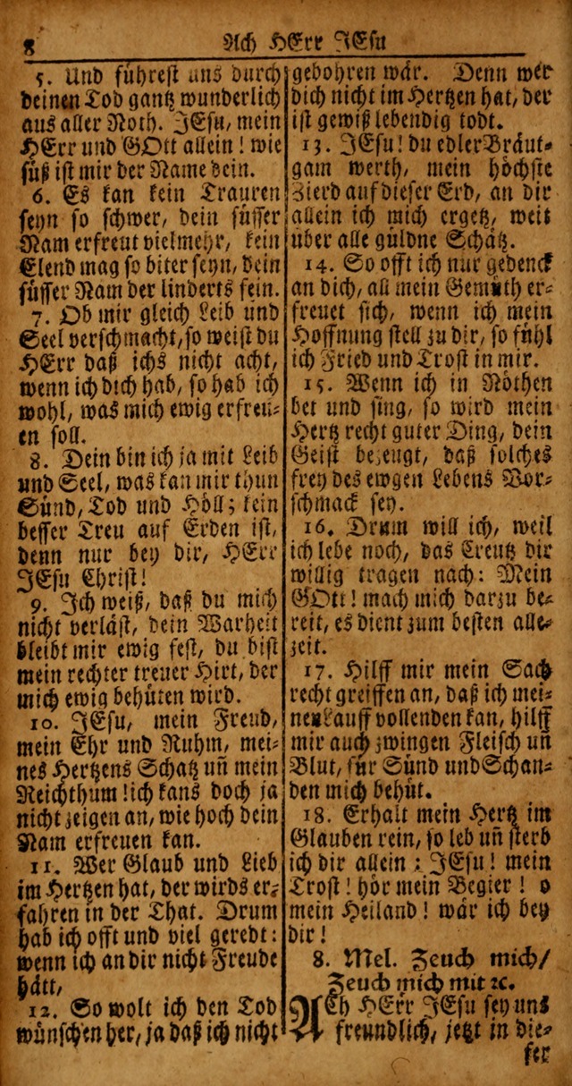 Das Kleine Davidische Psalterspiel der Kinder Zions von alten und neuen auserlesenen Geistes-Gesängen allen wahren heyls-begierigen Säuglingen der Weisheit, insonderheit aber denen Gemeinden des Herrn page 8